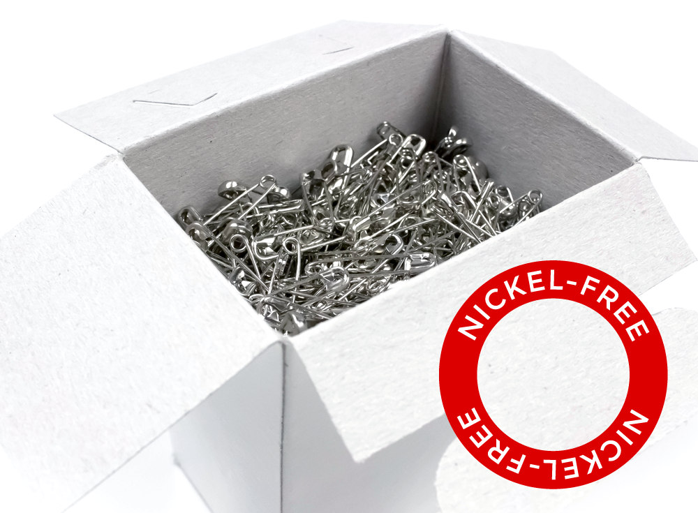 1000 PACK Safety Pins, Bulk Pins Closed, Silver Color, Nickel