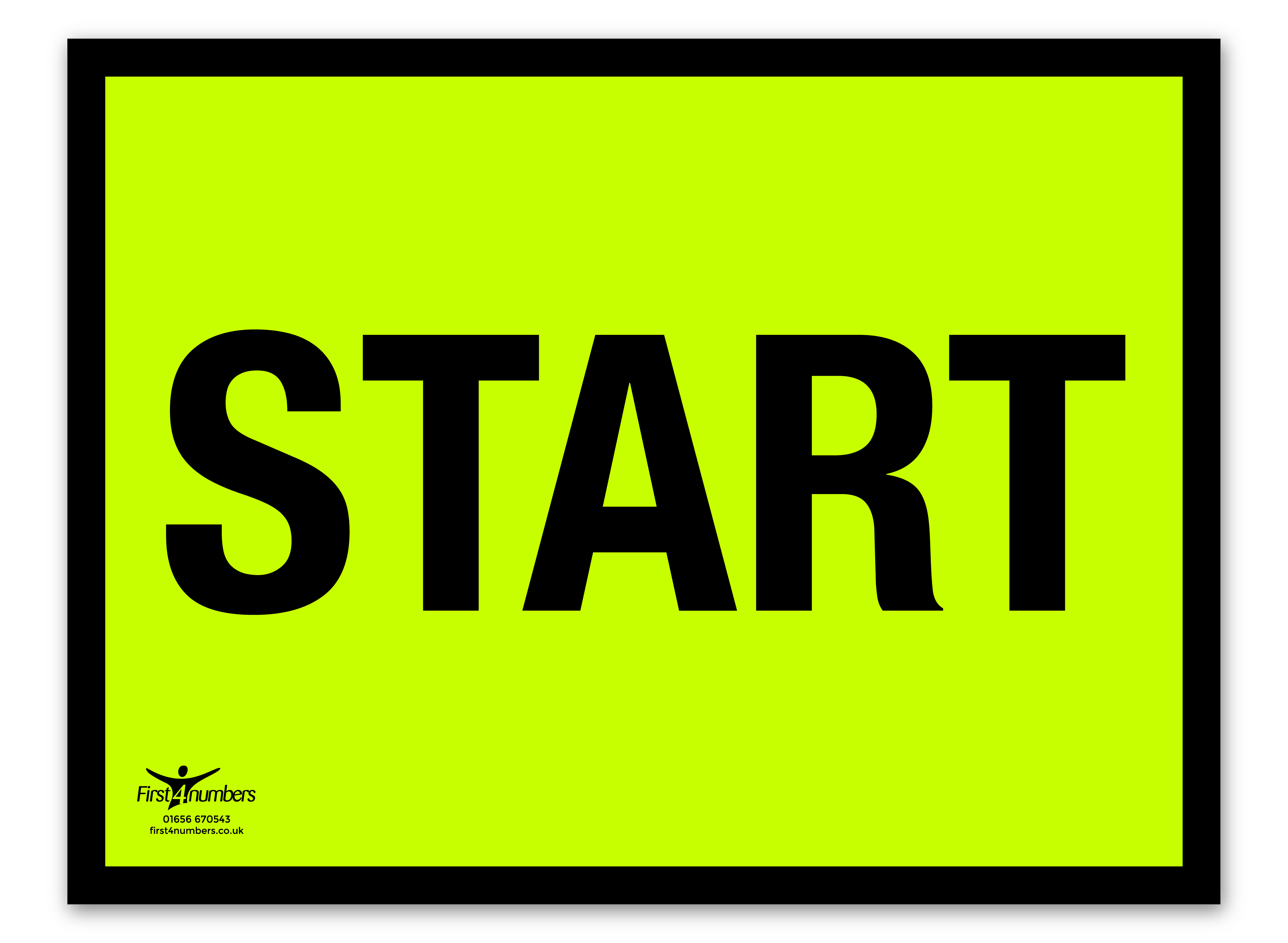 Fluorescent Start & Finish Signs | www.first4numbers.co.uk