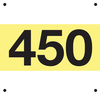 basic standard race numbers example with band and drill holes