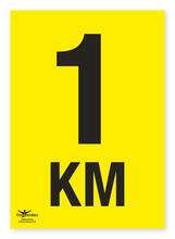 1KM to 10KM Set Of A3 Correx Distance KM Marker Signs