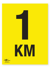 1KM to 10KM Set Of A2 Correx Distance KM Marker Signs