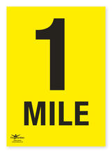 1 Mile to 10 Miles Set A3 Correx Distance Mile Marker Sign