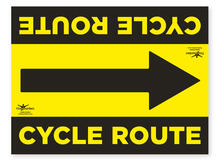 Cycle Route Directional Arrow Reversible Correx Sign A4 Cycling Notification