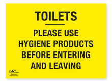 Toilets Use Hygiene Products COVID-19 (Coronavirus) Safety Correx Sign