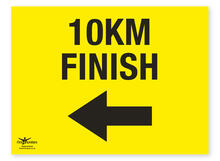 10 KM Finish Directional Arrow Left Correx Sign Start and Finish Notification