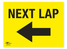 Next Lap Directional Arrow Left Correx Sign Route On The Course Notification