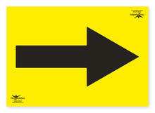 Yellow A3 Directional Arrow Correx SIgn
