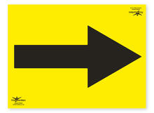 Yellow A4 Directional Arrow Correx SIgn