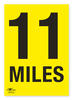 11 Miles A3 Correx Distance Mile Marker Sign