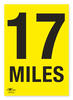 17 Miles A3 Correx Distance Mile Marker Sign