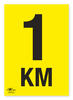 1KM to 10KM Set Of A3 Correx Distance KM Marker Signs