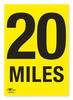 20 Miles A3 Correx Distance Mile Marker Sign