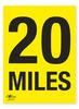 20 Miles A2 Correx Distance Mile Marker Sign
