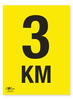 3KM A2 Correx Distance KM Marker Sign