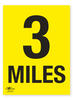 3 Miles A2 Correx Distance Mile Marker Sign