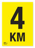 4KM A3 Correx Distance KM Marker Sign
