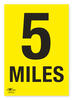 5 Miles A3 Correx Distance Mile Marker Sign