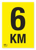 6KM A3 Correx Distance KM Marker Sign