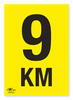 9KM A3 Correx Distance KM Marker Sign