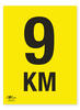 9KM A2 Correx Distance KM Marker Sign