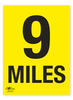 9 Miles A2 Correx Distance Mile Marker Sign
