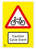 Caution Cycle Event Safety Correx Sign Warning
