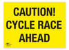 Caution Cycle Race Ahead Safety Correx Sign Warning