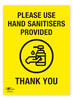 Please Use Hand Sanitisers Provided COVID-19 (Coronavirus) Safety Correx Sign