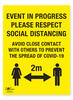 Social Distancing COVID-19 (Coronavirus) Safety Correx Sign