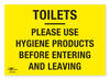 Toilets Use Hygiene Products COVID-19 (Coronavirus) Safety Correx Sign