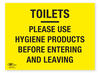 Toilets Use Hygiene Products COVID-19 (Coronavirus) Safety Correx Sign