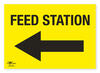 Feed Station Arrow Left Correx Sign A3 Route On The Course Notification