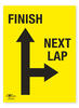 Finish Straight Next Lap Right Directional Arrow Correx Sign Start and Finish Notification