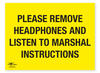 Please Remove Headphones Correx Sign General Event Area Notification