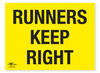 Runners Keep Right Correx Sign Route On The Course Directional
