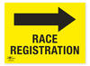 Race Registration Directional Arrow Right Correx Sign A2 General Registration Area Notification