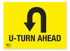 U-Turn Ahead Directional Arrow Left Correx Sign Route On The Course Notification