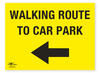 Walking Route to Car Park Directional Arrow Left Correx Sign Parking Area Notification