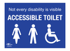 Not Every Disability is Visible Accessible Toilet Correx Sign