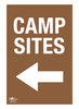 Camp Sites Left Correx Sign