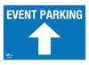 Event Parking Straight Blue Correx Sign