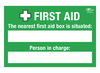 First Aid Box and Person in Charge Correx Sign