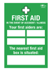 First Aiders and First Aid Box Correx Sign