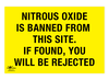 Nitrous Oxide is Banned Correx Sign