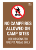 No Campfires Allowed Use Fire Pits Correx Sign