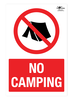 No Camping Correx Sign
