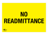 No Readmittance Correx Sign