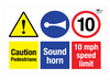 Pedestrian 10mph Limit Correx Sign