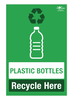 Recycle Here Plastic Bottles Correx Sign
